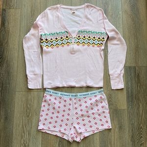 Victorias Secret Thermal Pajama Shorts Set